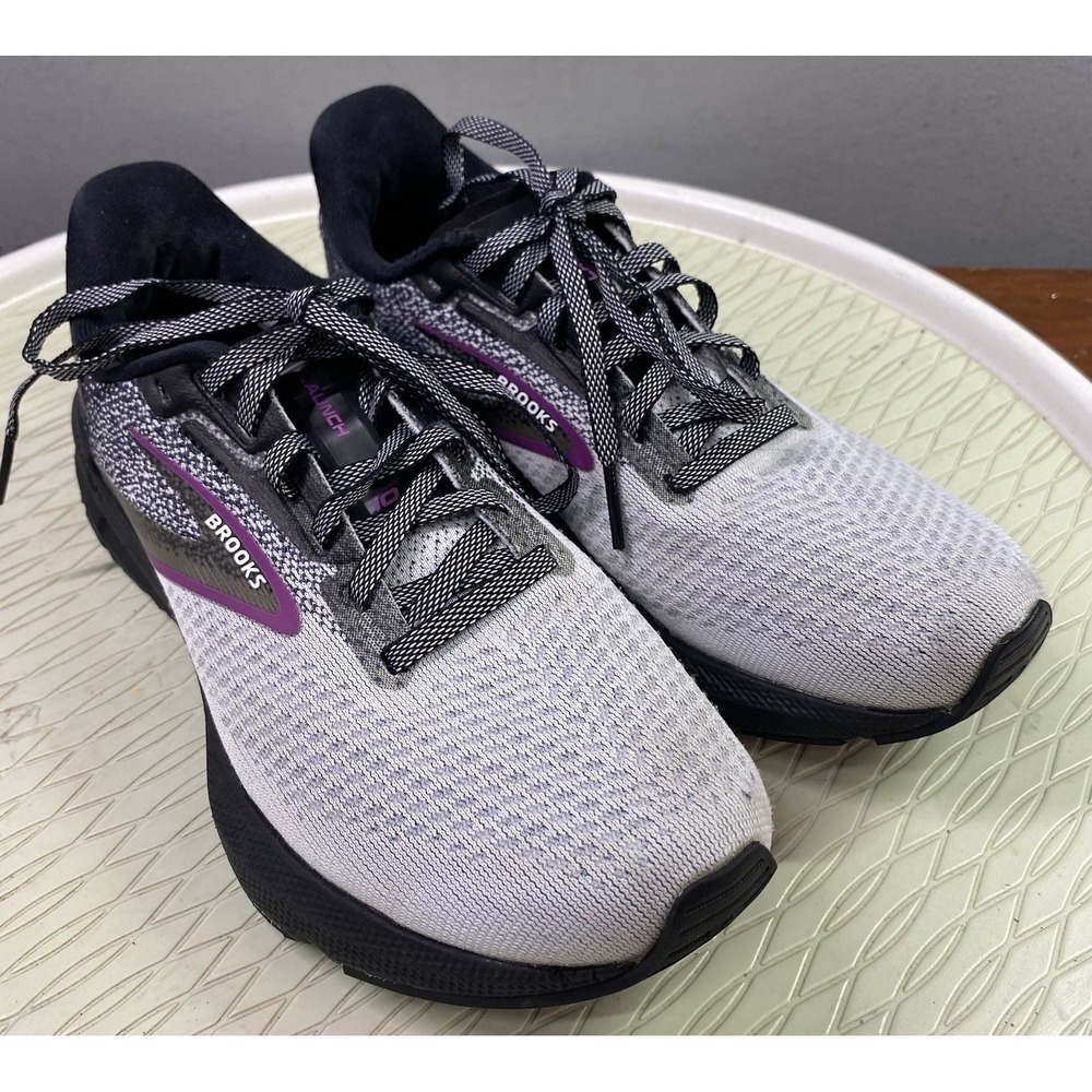 Brooks Launch 10 Women's Athletic Shoes Black/Gray/Purple Running Sneakers Sz. 6